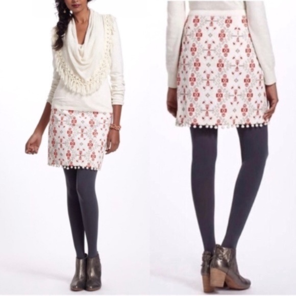 GORGEOUS Anthropologie Maeve Embroidered Skirt - Picture 3 of 5